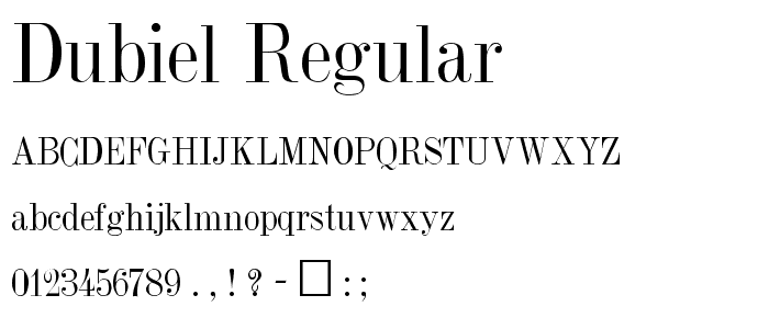 Dubiel Regular font